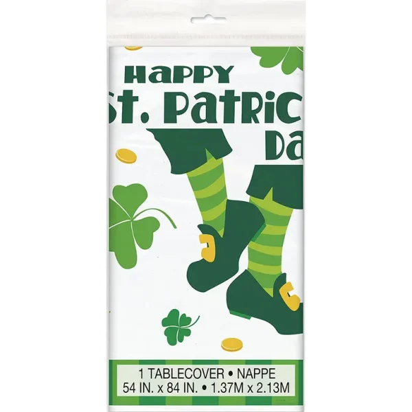 UNIQUE PLASTIC IRISH JIG ST. PATRICK'S DAY TABLE COVER 7FT X 4.5FT