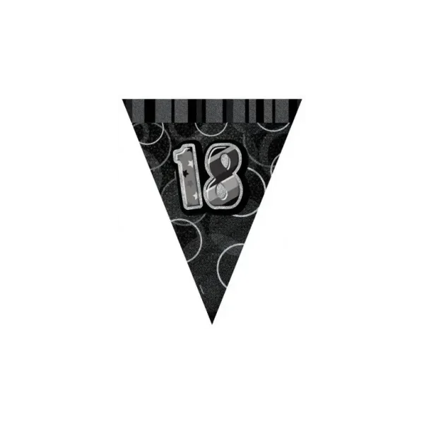 BLACK GLITZ 18 FLAG BANNER 12 FT