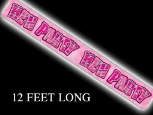 12FT HEN PARTY BANNER IN PINK GLITZ