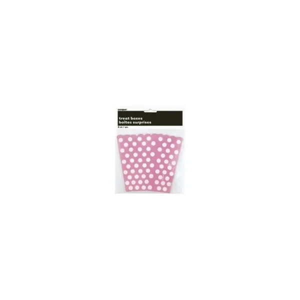 8 HOT PINK DOTS TREAT BOXES