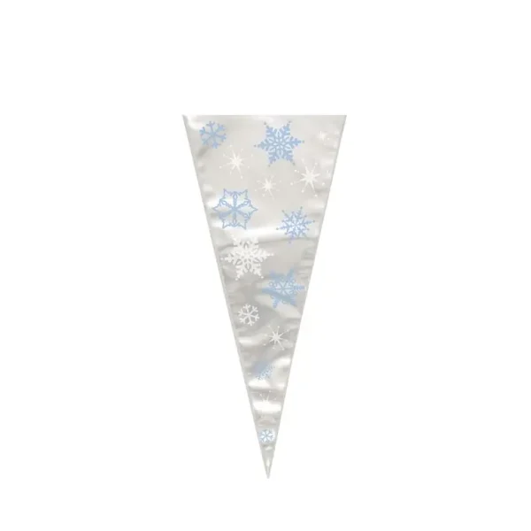 20 CHRISTMAS SNOWFLAKE LARGE CONE CELLO BAGS