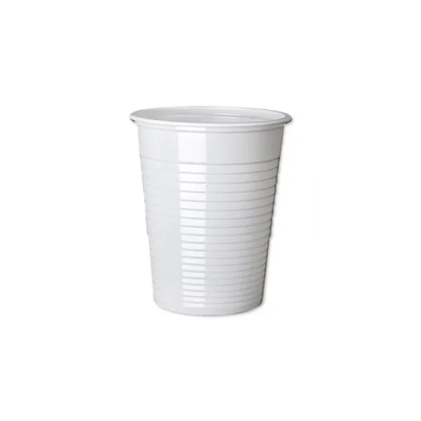 100 DISPOSABLE PLASTIC CUPS WHITE - DIS180W 05230 PY77