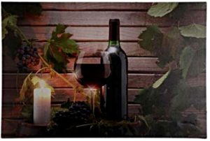 WINE WITH LEAFS SCENE 30CM X 40CM LED CANVAS WALL DECORATION WITH LIGHT PICTURE