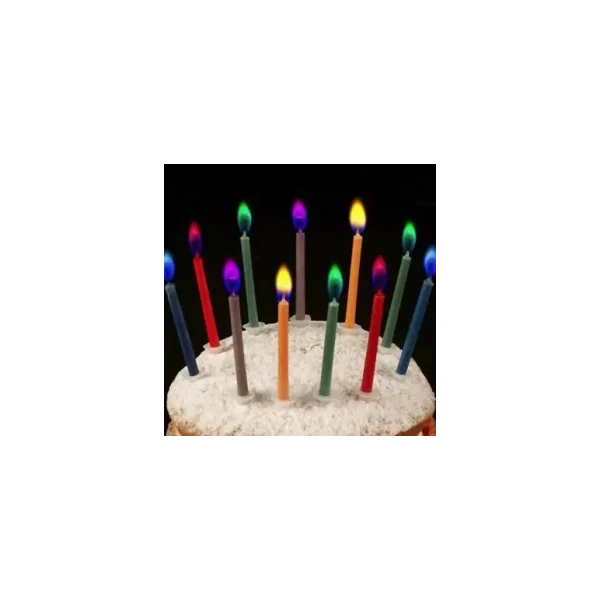 BIRTHDAY CANDLES ANGEL FLAMES WITH COLOURED FLAMES PACK OF 12