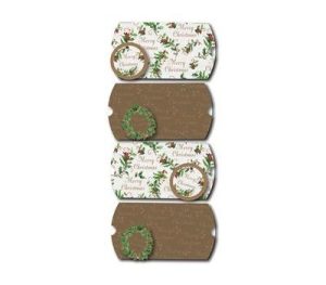 4 PILLOW CHRISTMAS TRADITIONAL GIFT BOX POUCHES