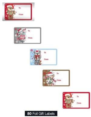 BEARS FOIL GIFT LABLES PACK OF 80