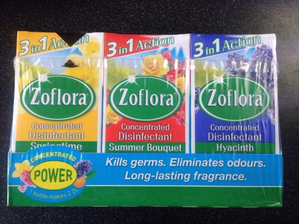 12 PACK ZOFLORA 3 IN 1 DISINFECTANT ASSORTMENT D 56ML