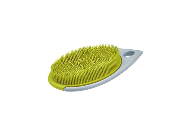 KITCHENCRAFT ANTIBACTERIAL CLEANING SCRUBBING BRUSH - GREEN & GREY