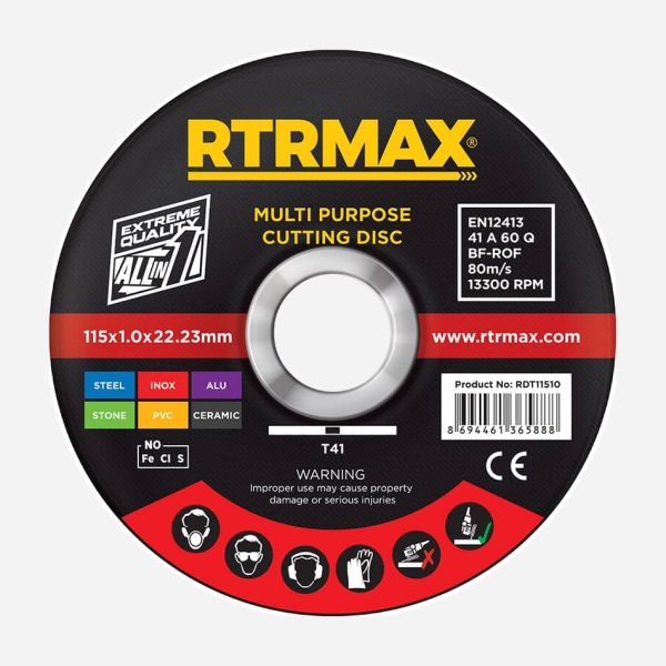 RTRMAX 100PCS MULTI PURPOSE CUTTING DISC 115 X 23MM