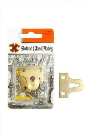SHAW X NICKLE PLATED SLOTTED GLASS / FRAME PLATES 40MM PACK OF 2