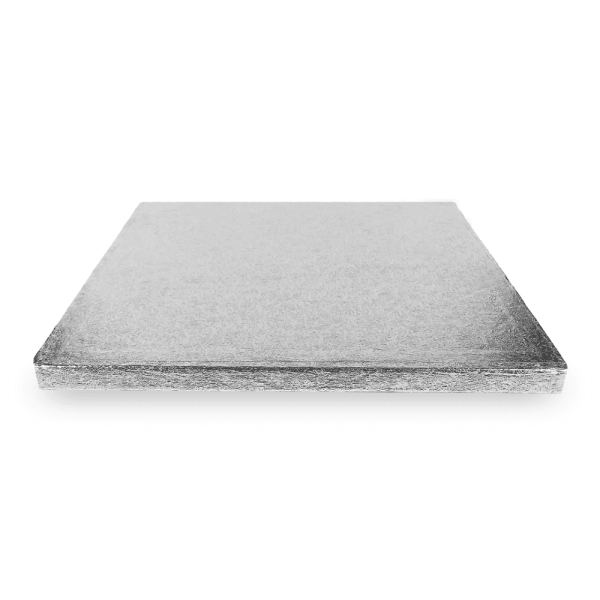 DORIC 14 INCH SQUARE SILVER THICK CAKE BOARD DRUMS PACK OF 5