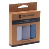 MENS HANKIES IN COUNTER DISPLAY BROWN BOX 100% COTTON BLUES PACK OF 3