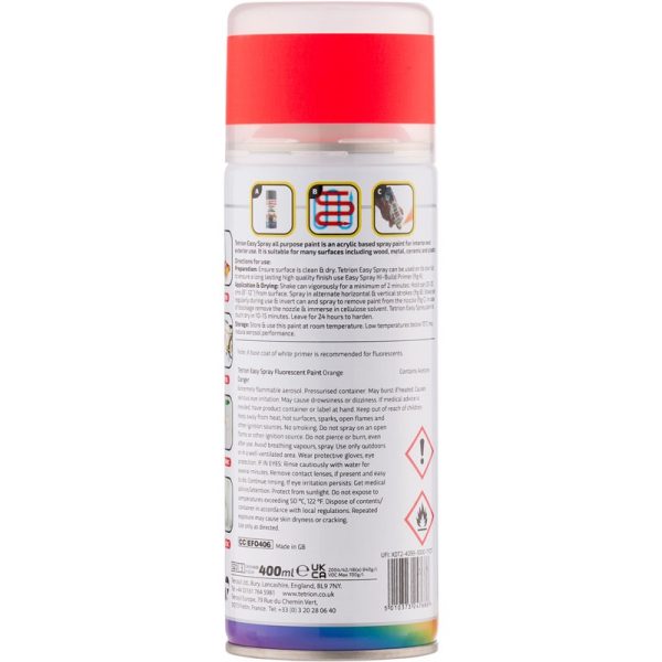 TETRION EASY SPRAY FLUORESCENT PAINT ORANGE 400ML