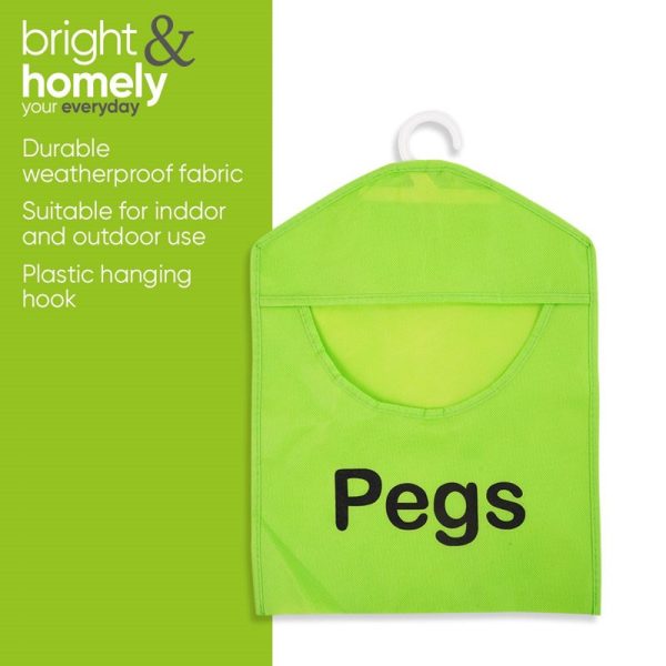 BRIGHT & HOMELY WEAHERPROOF PEG BAG ASSORTED COLOURS