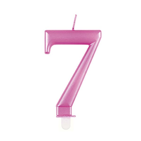CANDLE METALLIC PINK NUMBER 7