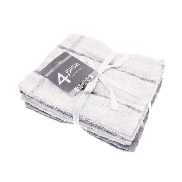 COUNTRYCLUB TEA TOWELS BUTTON TERRY 4PCS