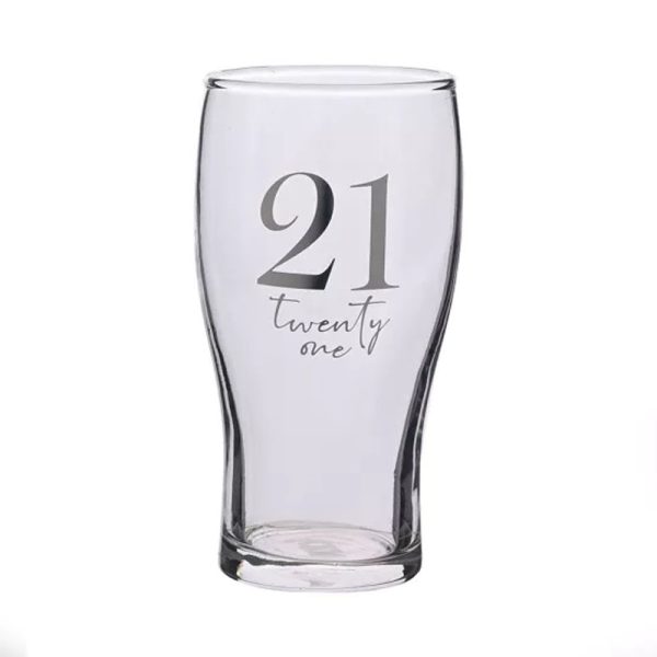 MILESTONES BEER GLASS 21ST BIRTHDAY
