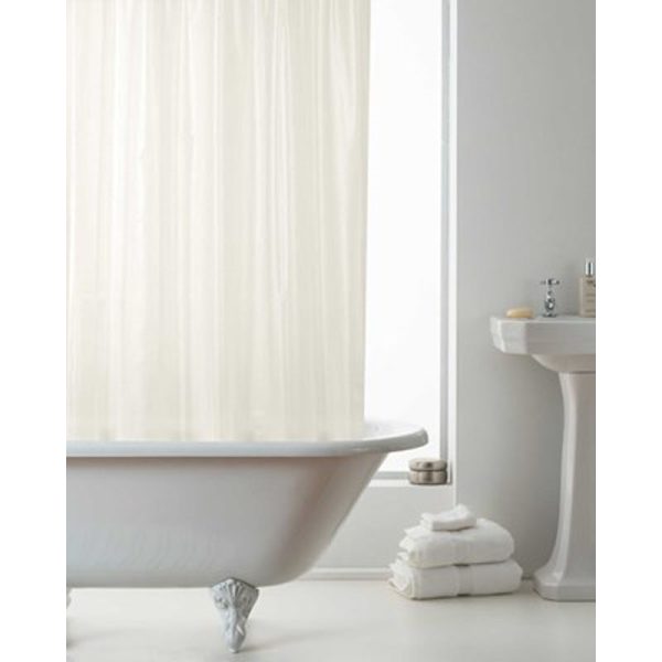 COUNTRYCLUB PEVA SHOWER CURTAIN WITH HOOKS EMBOSSED