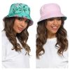 LADIES BUCKET HAT REVERSIBLE FLAMINGO