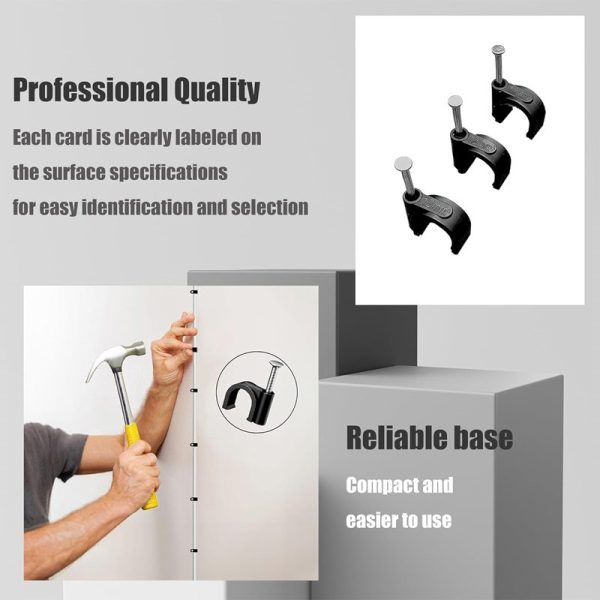 DEKTON ROUND CABLE CLIP ASSORTMENT 390PCS