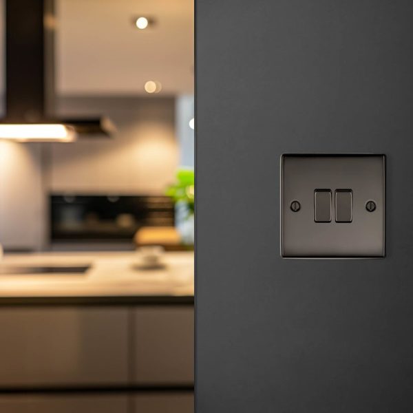 BG BLACK NICKEL DOUBLE SWITCH 2 WAY