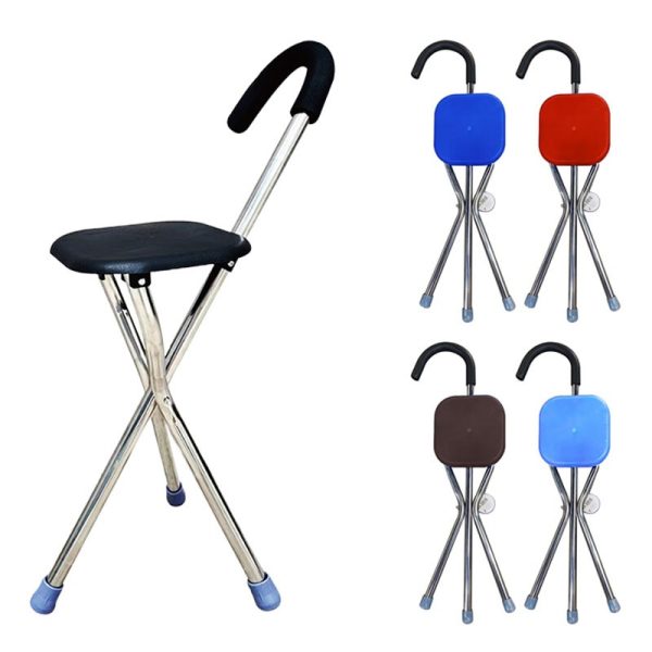 FOLDABLE WALKING STICK WITH SEAT ASSORTED