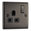 BG BLACK NICKEL 1 GANG SINGLE SWITCH SOCKET