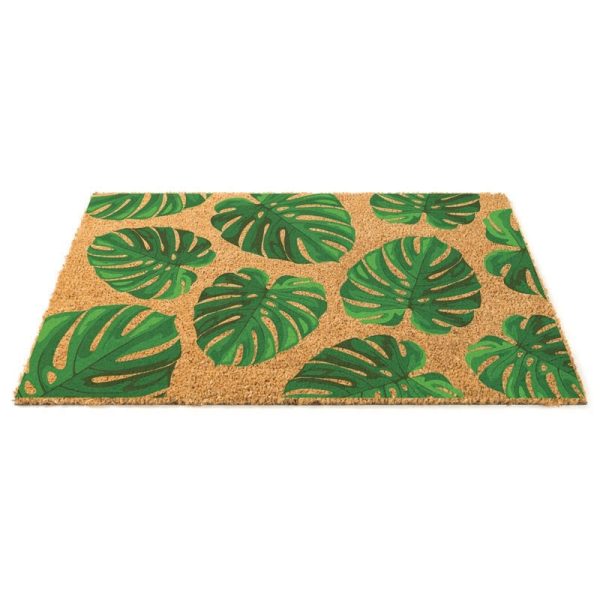 DOOR MAT PVC COIR TROPICAL LEAVES 60 X 40CM