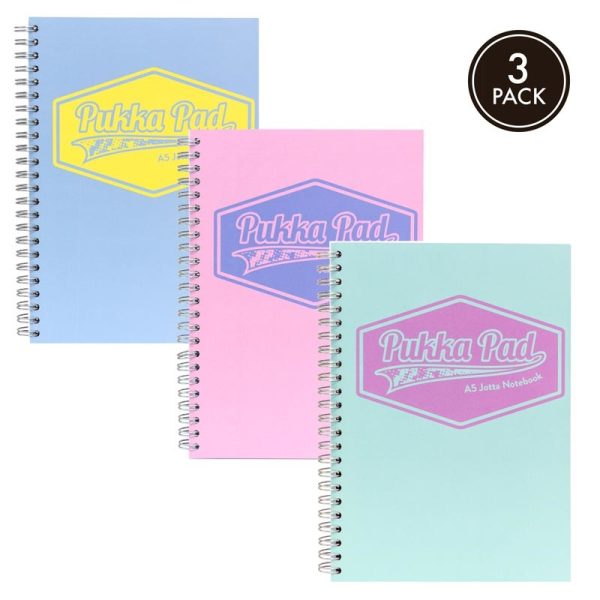 PUKKA PASTEL JOTTA NOTEPAD A5 PACK OF 3