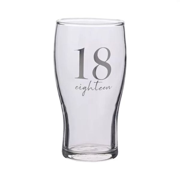 MILESTONES BEER GLASS 18TH BIRTHDAY