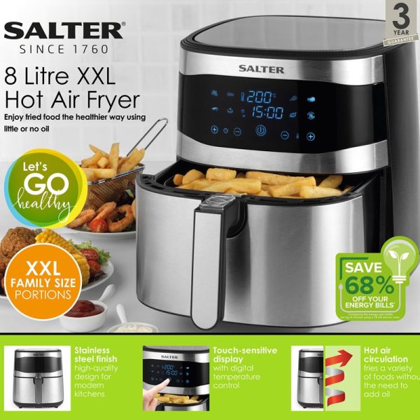 SALTER XXL HOT AIR FRYER 8L 1800W