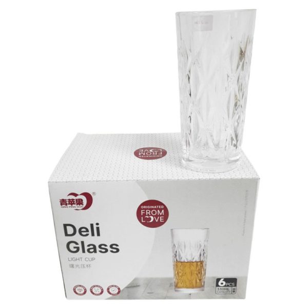 DELI SOGA GLASS LARGE 330ML 6 PIECES