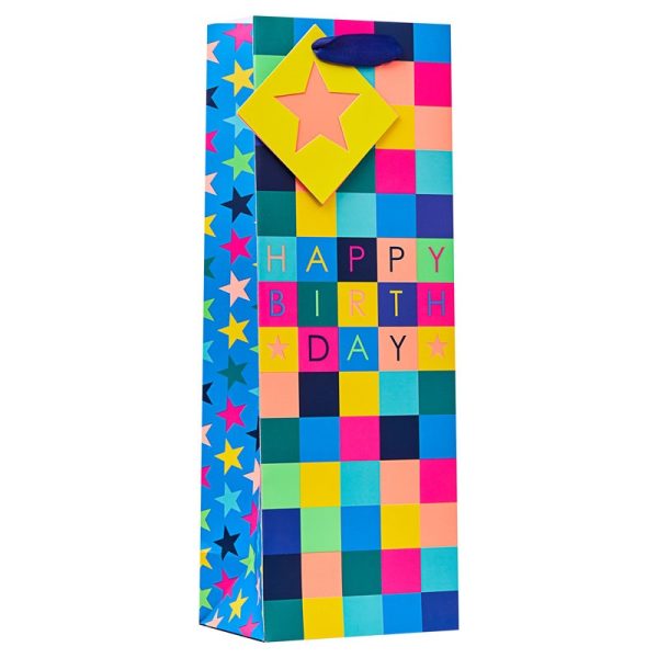 CHECKERBOARD BOTTLE GIFT BAG PACK OF 6
