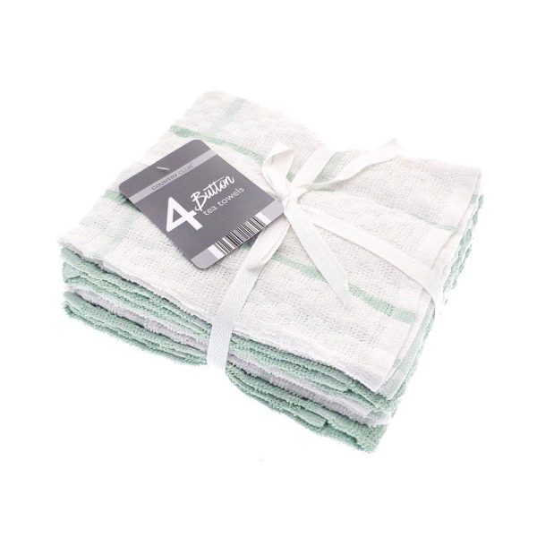COUNTRYCLUB TEA TOWELS BUTTON TERRY 4PCS