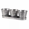WINDOWSILL HERB POTS GALVANISED PACK OF 3