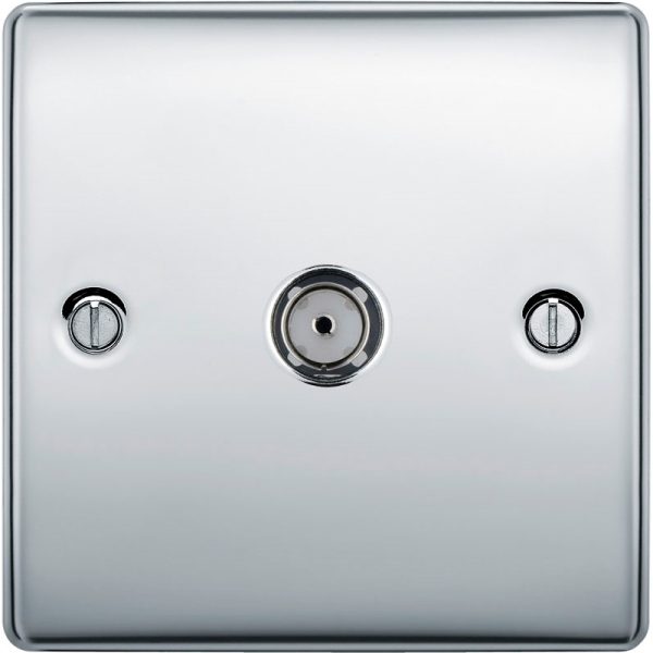 BG 1 SOCKET TV CO-AXIAL SOCKET POLISHED CHROME