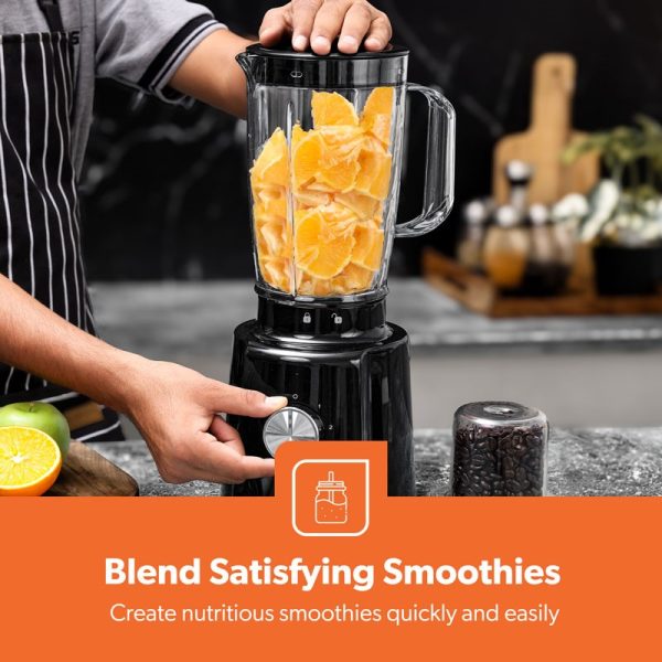 GEEPAS BLENDER 2 IN 1 1.6LTR BLACK