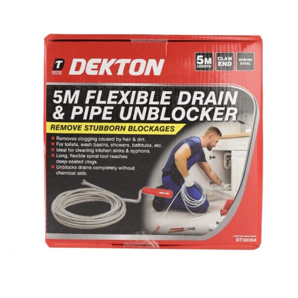 DEKTON FLEXIBLE DRAIN & PIPE UNBLOCKER 5M
