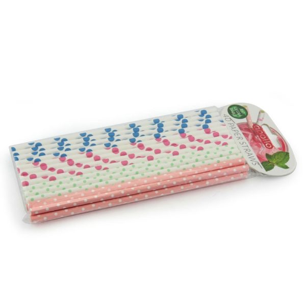 APOLLO PAPER STRAWS POLKA DOTS PACK OF 40