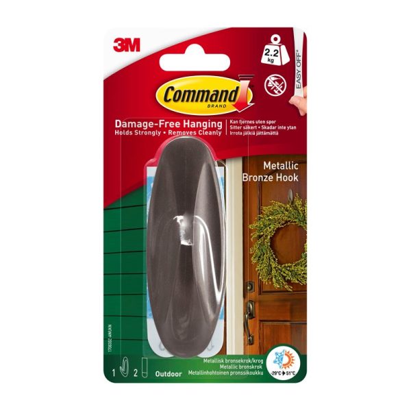 COMMAND OUTDOOR DESIGNER HOOK LARGE BRONZE