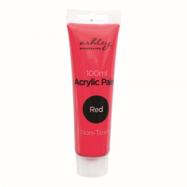 ASHLEY HOMEWARES ACRYLIC PAINT 100ML RED