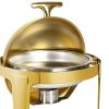 CHAFING DISH WITH ROLLING TOP GOLD 6.5 LITRE