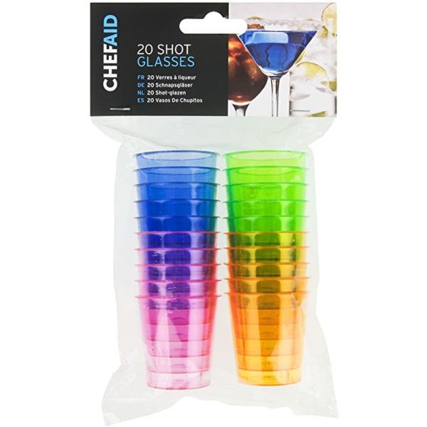 CHEF AID SHOT GLASSES ASSORTED 20PCE