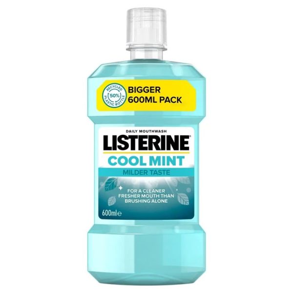 LISTERINE MOUTHWASH COOLMINT MILDER TASTE 600ML PACK OF 6