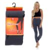 LADIES VELVET PLUSH THERMAL LEGGINGS DENIM MARL