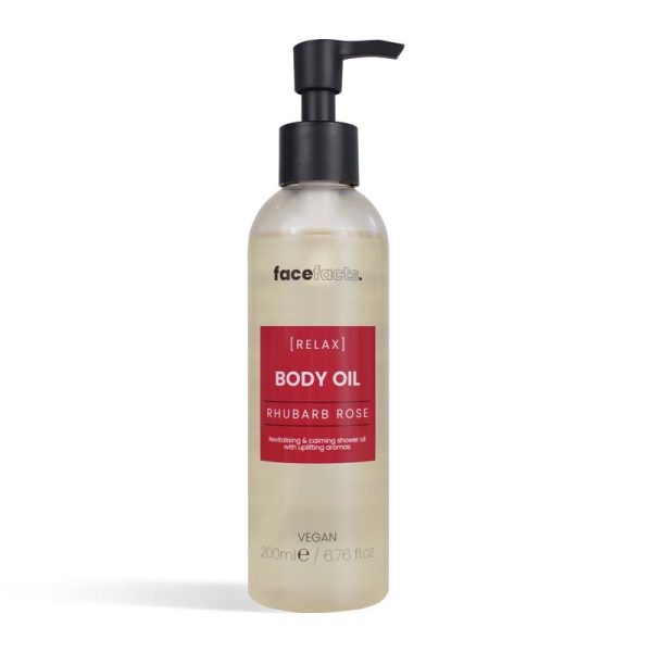 FACE FACTS SPA BODY SHOWER OIL RHUBARB ROSE PACK OF 12