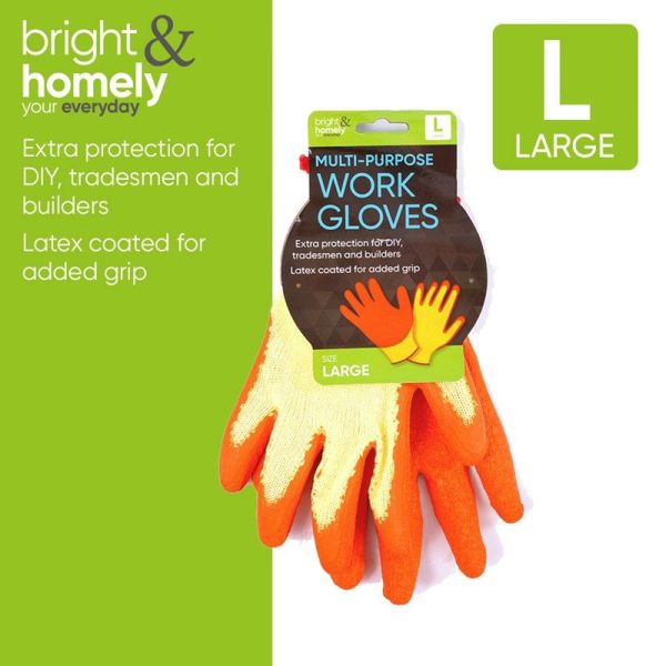 BRIGHT & HOMELY WORK GLOVES LARGE PACK OF 12