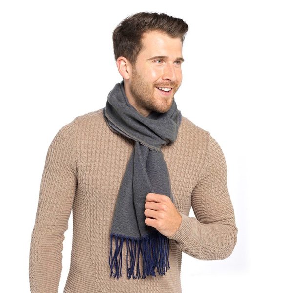 MENS REVERSIBLE SCARF WITH TASSEL
