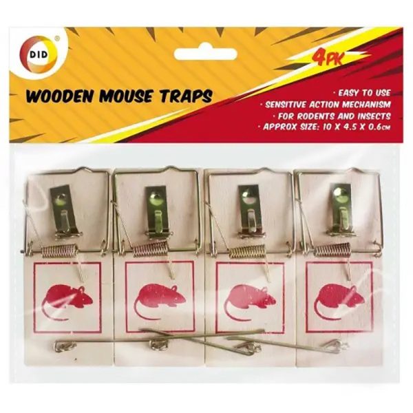 DID MOUSE TRAPS WOODEN 4PC