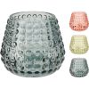 GLASS TEALIGHT HOLDER 3 ASSORTED